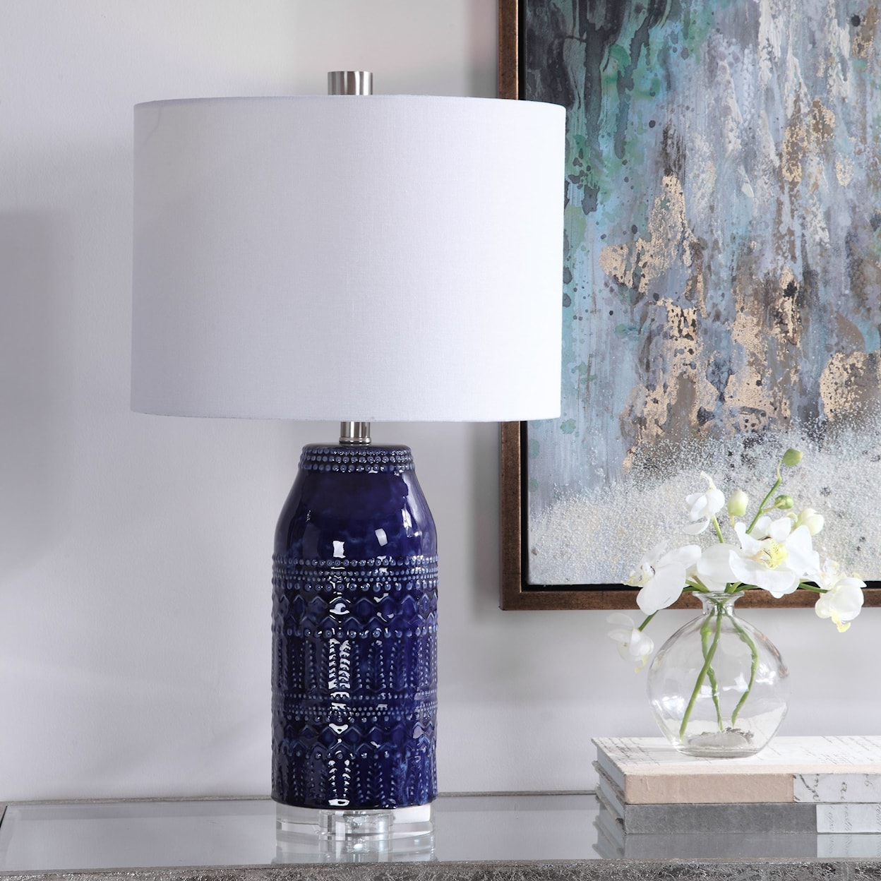 Uttermost Table Lamps Reverie Blue Table Lamp