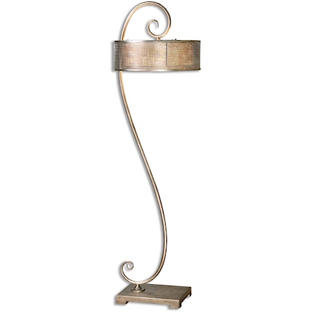 Dalou Scroll Silver Floor Lamp