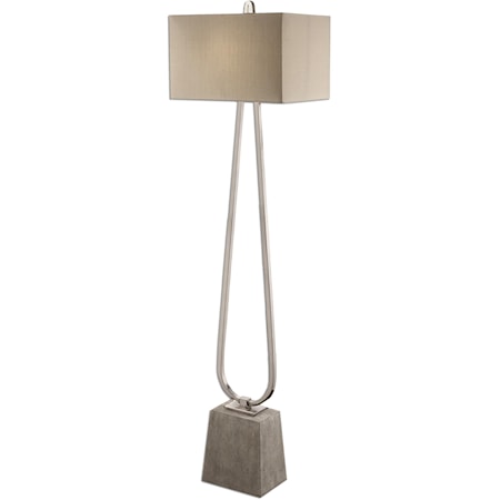 Carugo Polished Nickel Floor Lamp