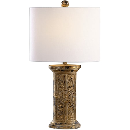 Latina Antiqued Gold Lamp