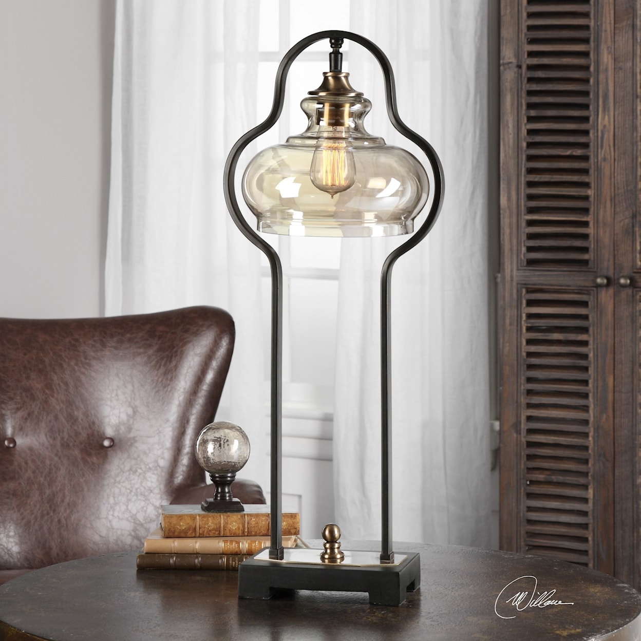 Uttermost Desk Lamps  Cotulla Aged Black Desk Lamp