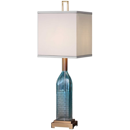 Annabella Teal Glass Accent Lamp