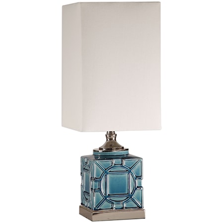 Pacorro Crackled Blue Lamp