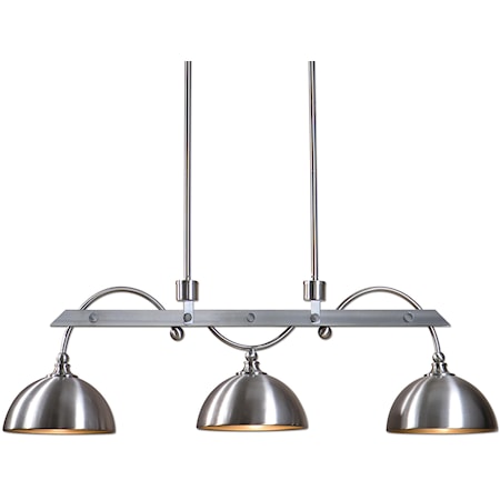 Malcolm 3 Light Nickel Industrial Island Lig