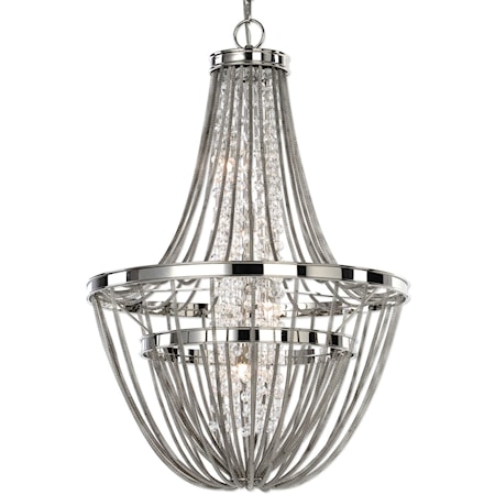 Couler Polished Nickel 4 Light Chandelier