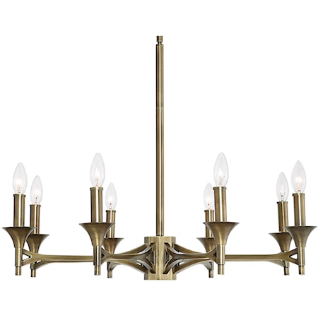 Brant Aged Brass 8 Light Chandelie