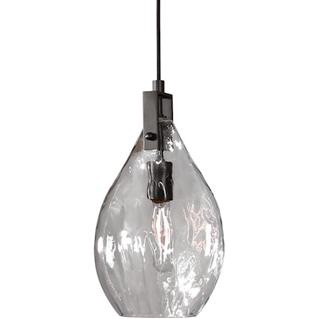 Campester 1 Light Watered Glass Mini Pendant