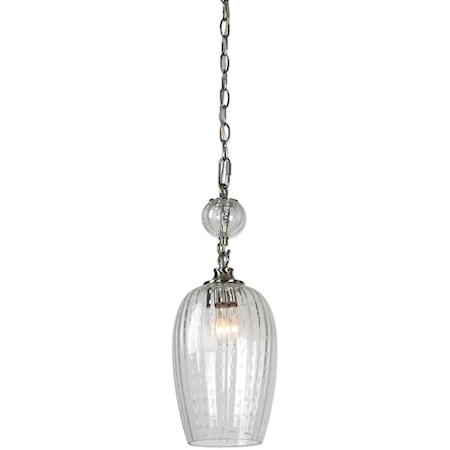 Swiss Dot 1 Light Nickel Mini Pendant