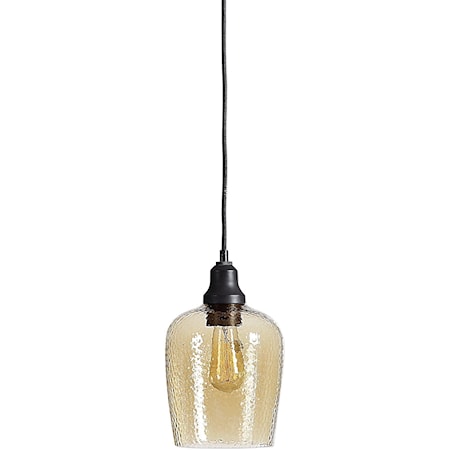 Aarush Amber Glass 1 Light Mini Pendant