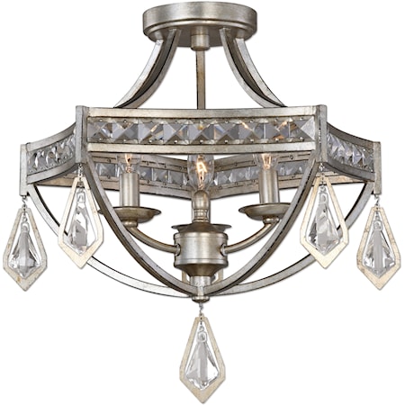 Tamworth Modern 3 Light Semi Flush