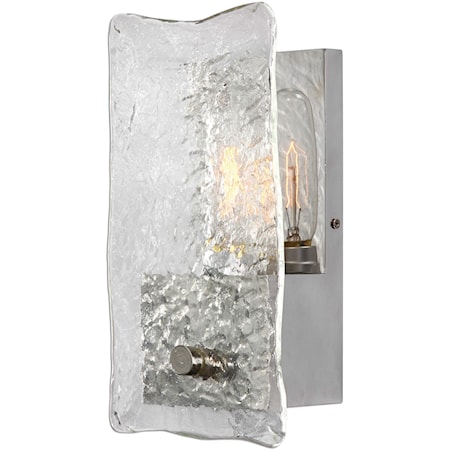 Cheminee 1 Light Textured Glass Sconce