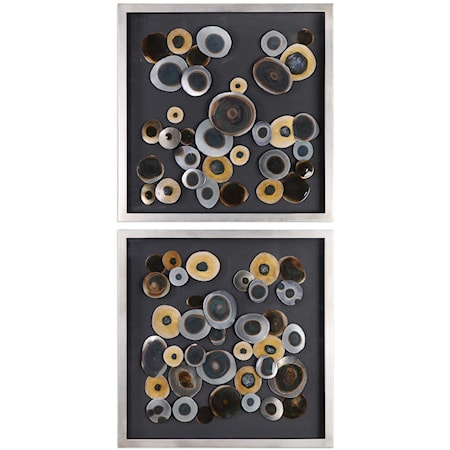 Discs Wall Art Squares (Set of 2)