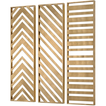 Zahara Gold Panels Set of 3