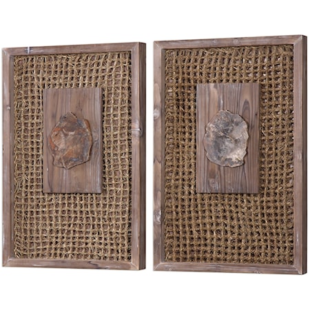 Endicott Petrified Wood Panels Set of 2