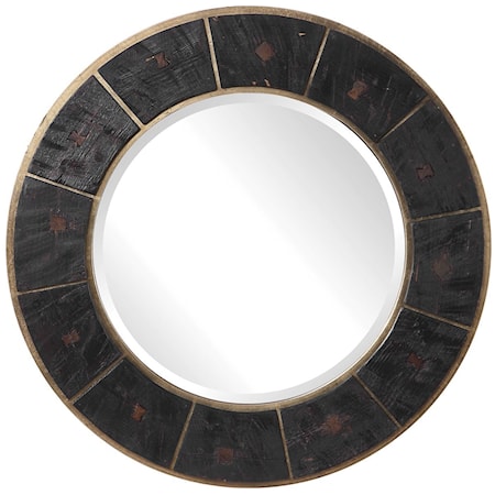 Kerensa Dark Wood Round Mirror