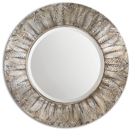 Foliage Round Silver Leaf Mirror