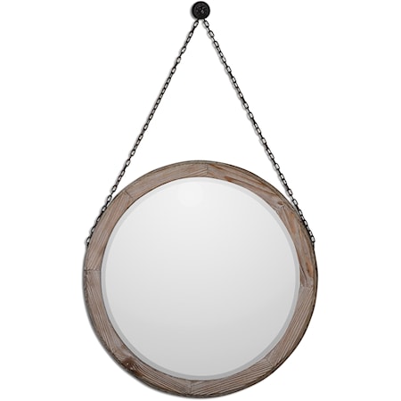 Loughlin Round Wood Mirror