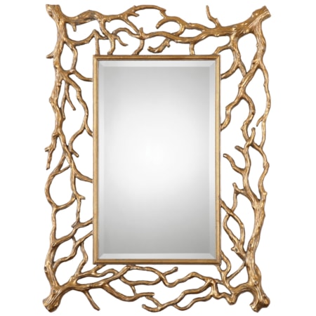 Sequoia Gold Tree Branch Mirror