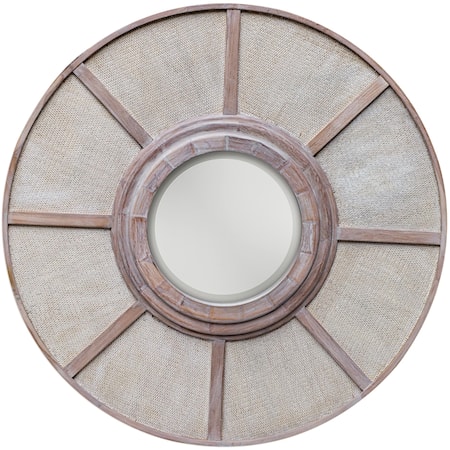 Calan Wooden Round Mirror