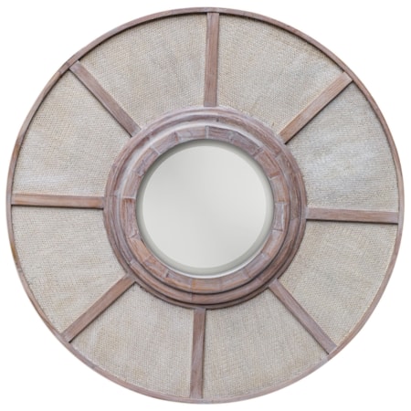 Calan Wooden Round Mirror