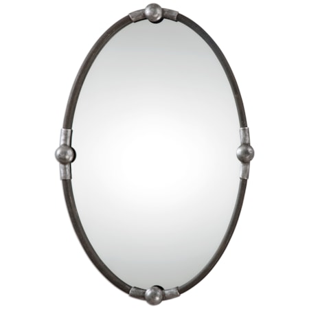 Carrick Black Oval Mirror