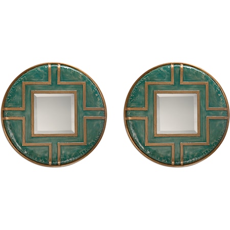 Amina Round Mirrors, S/2