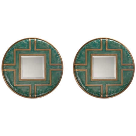 Amina Round Mirrors, S/2