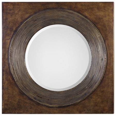 Eason Golden Bronze Round Mirror