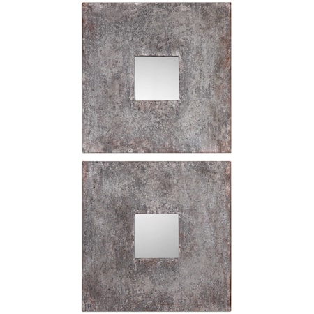 Altha Burnished Square Mirrors (Set of 2)