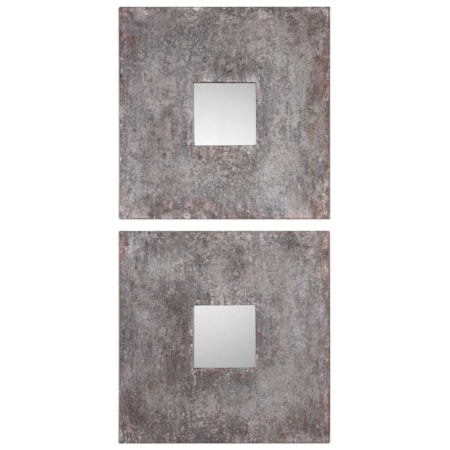 Altha Burnished Square Mirrors (Set of 2)