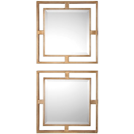 Allick Gold Square Mirrors (Set of 2)