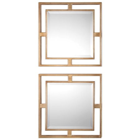 Allick Gold Square Mirrors (Set of 2)