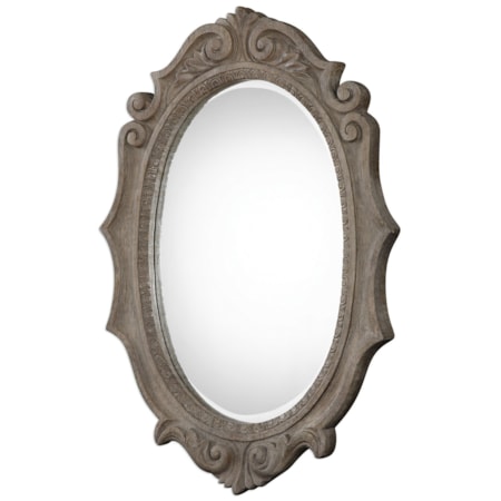 Serafina Aged Scroll Oval Mirror