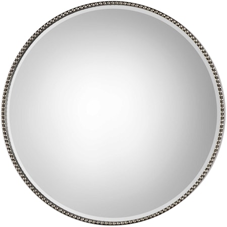 Stefania Beaded Round Mirror
