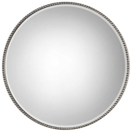 Stefania Beaded Round Mirror