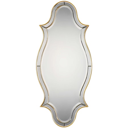 Donatella Curved Sided Gold Mirror