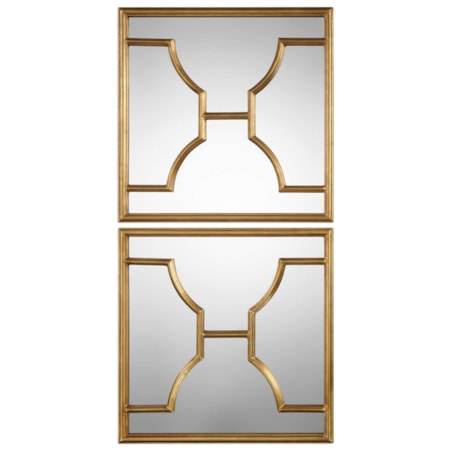 Misa Gold Square Mirrors Set of 2