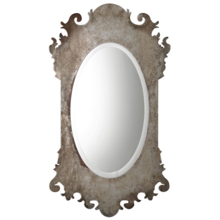 Vitravo Oxidized Silver Oval Mirror