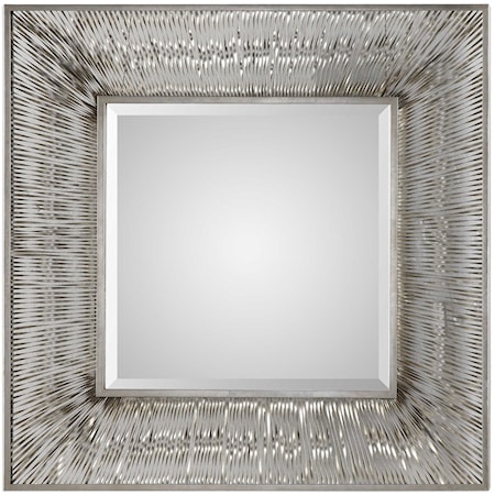 Jacenia Silver Square Mirror