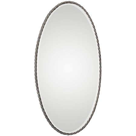 Kateel Twisted Iron Oval Mirror