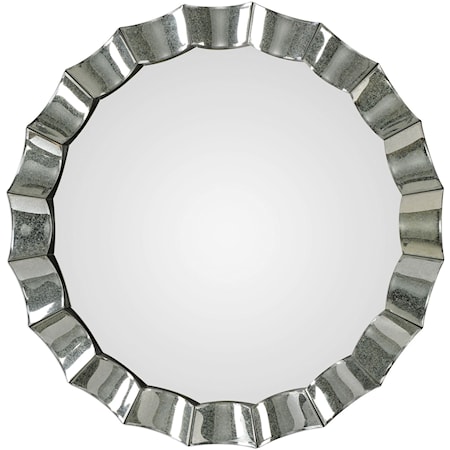 Sabino Scalloped Round Mirror