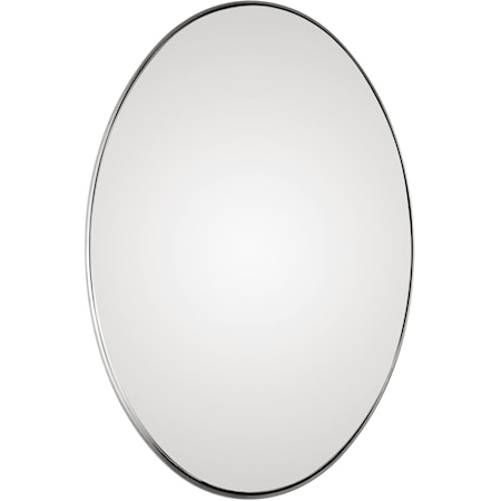 Pursley Brushed Nickel Oval Mirror