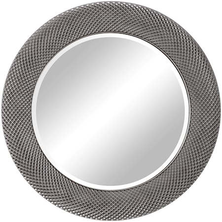 Aziza Silver Round Mirror