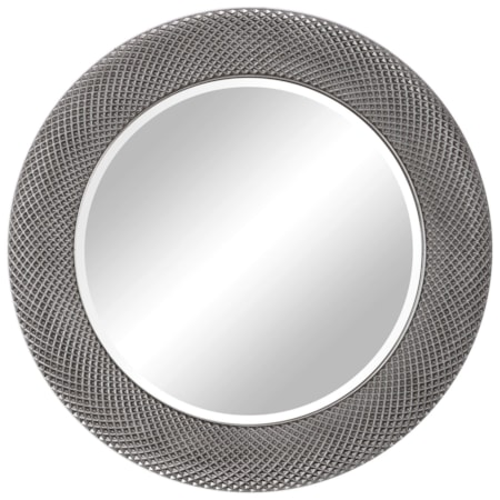 Aziza Silver Round Mirror