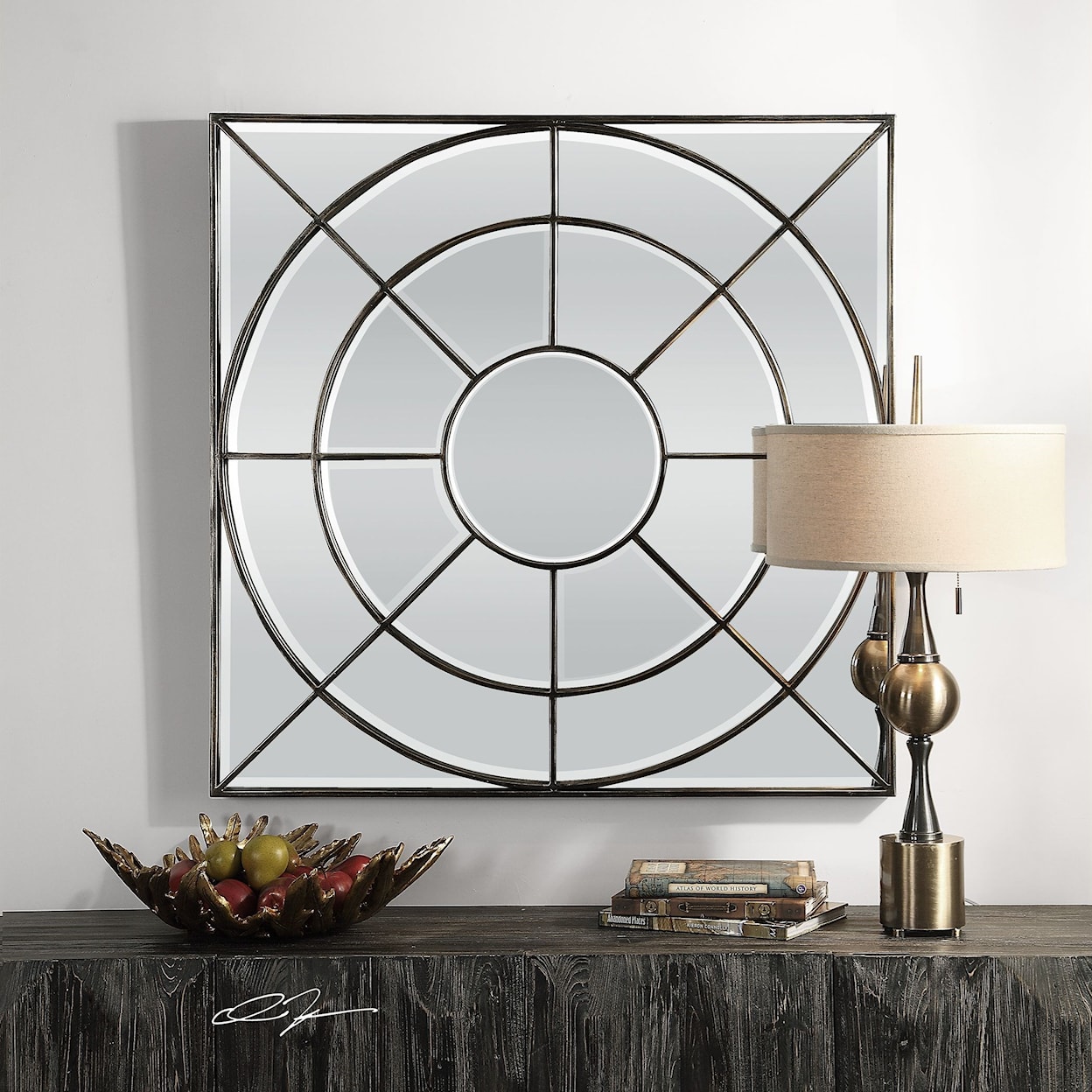 Uttermost Mirrors Oberon Rustic Bronze Mirror