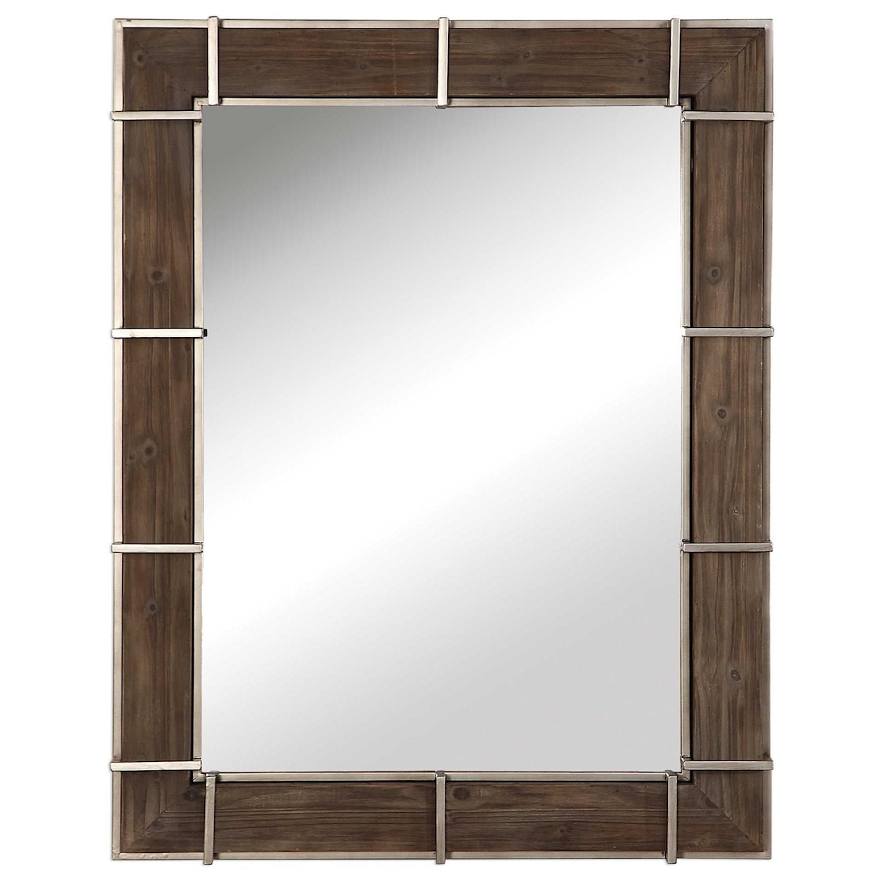 Uttermost Mirrors Wade Wooden Industrial Mirror