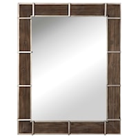Wade Wooden Industrial Mirror