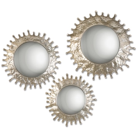 Rain Splash Round Mirrors, S/3