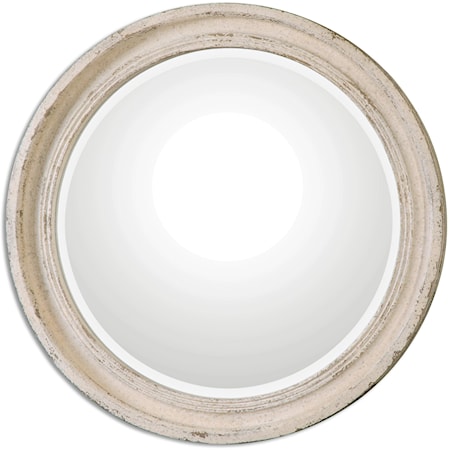 Busalla Ivory Round Mirror