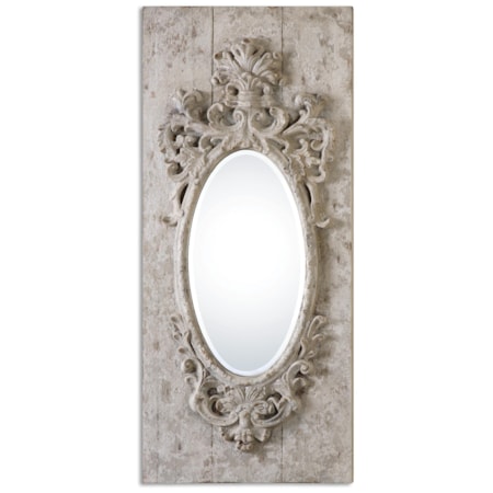 Guardia Gray-Ivory Oval Mirror
